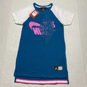 New Nike Air Jordan small girls dress. Blue and pink